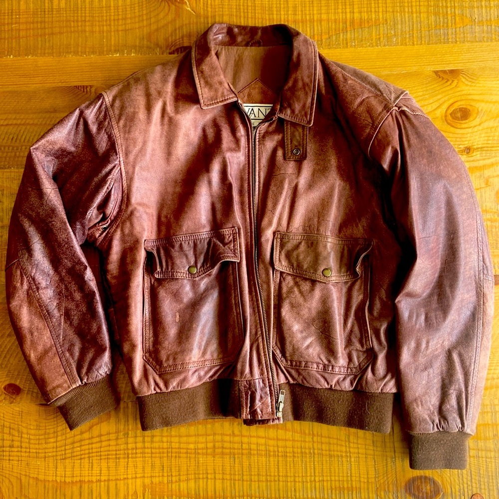 Vintage leather aviator jacket